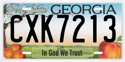 GA license plate CXK7213