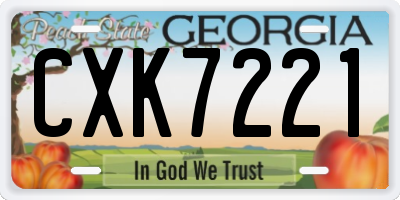 GA license plate CXK7221
