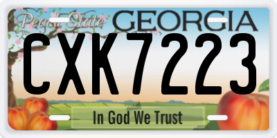 GA license plate CXK7223