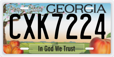 GA license plate CXK7224