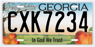 GA license plate CXK7234