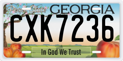 GA license plate CXK7236