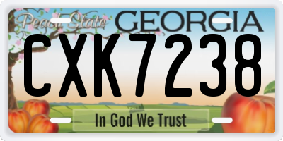 GA license plate CXK7238