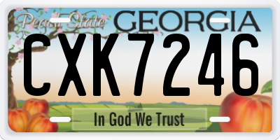 GA license plate CXK7246