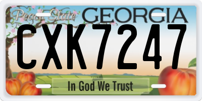 GA license plate CXK7247