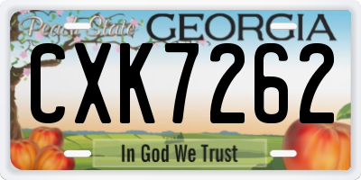 GA license plate CXK7262