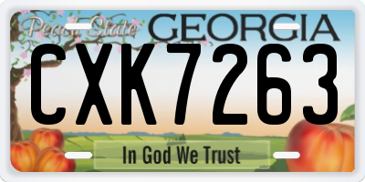 GA license plate CXK7263