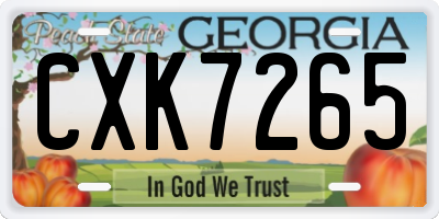 GA license plate CXK7265