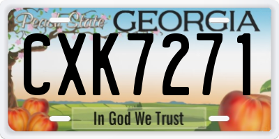 GA license plate CXK7271