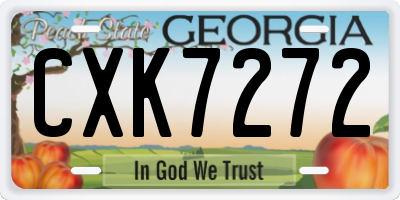 GA license plate CXK7272