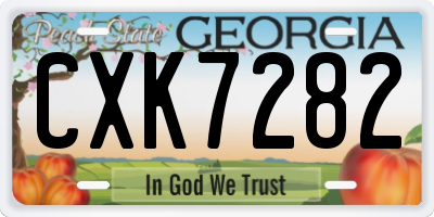 GA license plate CXK7282
