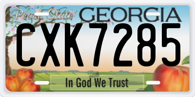 GA license plate CXK7285