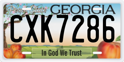 GA license plate CXK7286