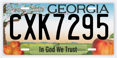 GA license plate CXK7295