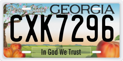 GA license plate CXK7296