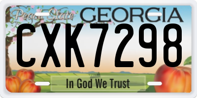 GA license plate CXK7298