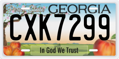 GA license plate CXK7299