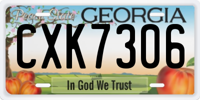 GA license plate CXK7306