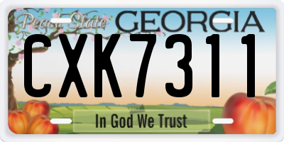 GA license plate CXK7311