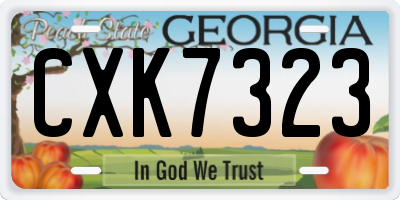 GA license plate CXK7323