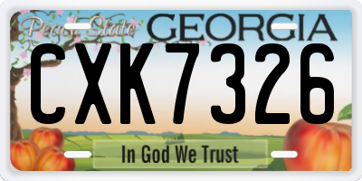 GA license plate CXK7326