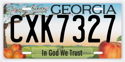 GA license plate CXK7327