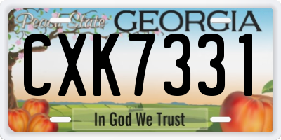 GA license plate CXK7331