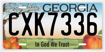 GA license plate CXK7336