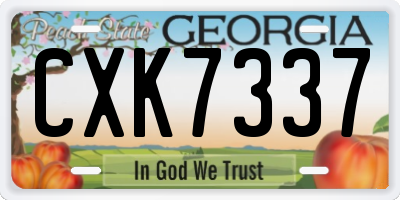 GA license plate CXK7337