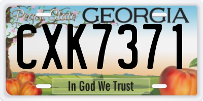 GA license plate CXK7371