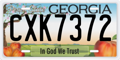 GA license plate CXK7372