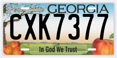GA license plate CXK7377