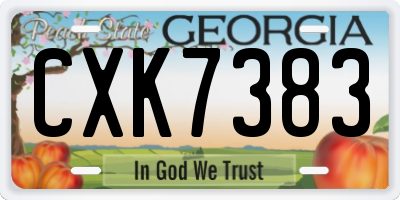 GA license plate CXK7383
