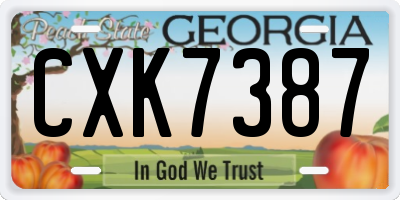 GA license plate CXK7387