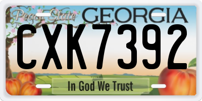 GA license plate CXK7392