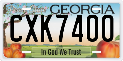 GA license plate CXK7400