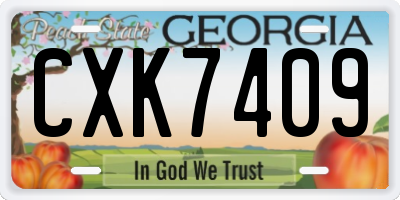 GA license plate CXK7409