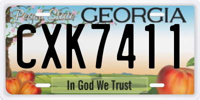 GA license plate CXK7411