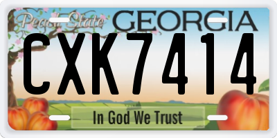 GA license plate CXK7414