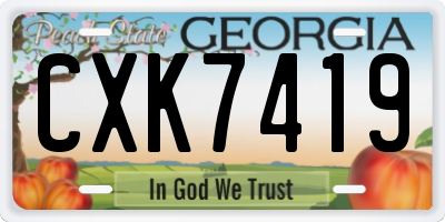 GA license plate CXK7419