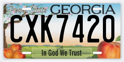 GA license plate CXK7420