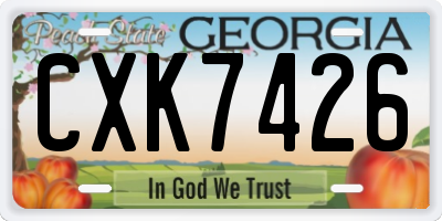 GA license plate CXK7426