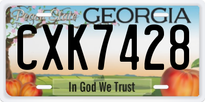 GA license plate CXK7428