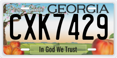 GA license plate CXK7429