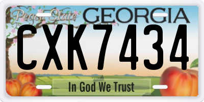 GA license plate CXK7434