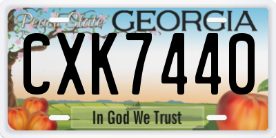 GA license plate CXK7440