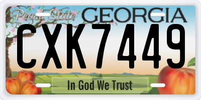 GA license plate CXK7449