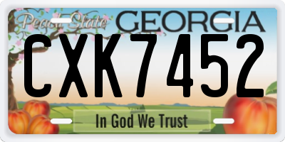 GA license plate CXK7452