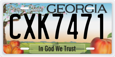 GA license plate CXK7471