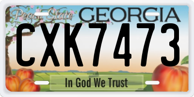 GA license plate CXK7473